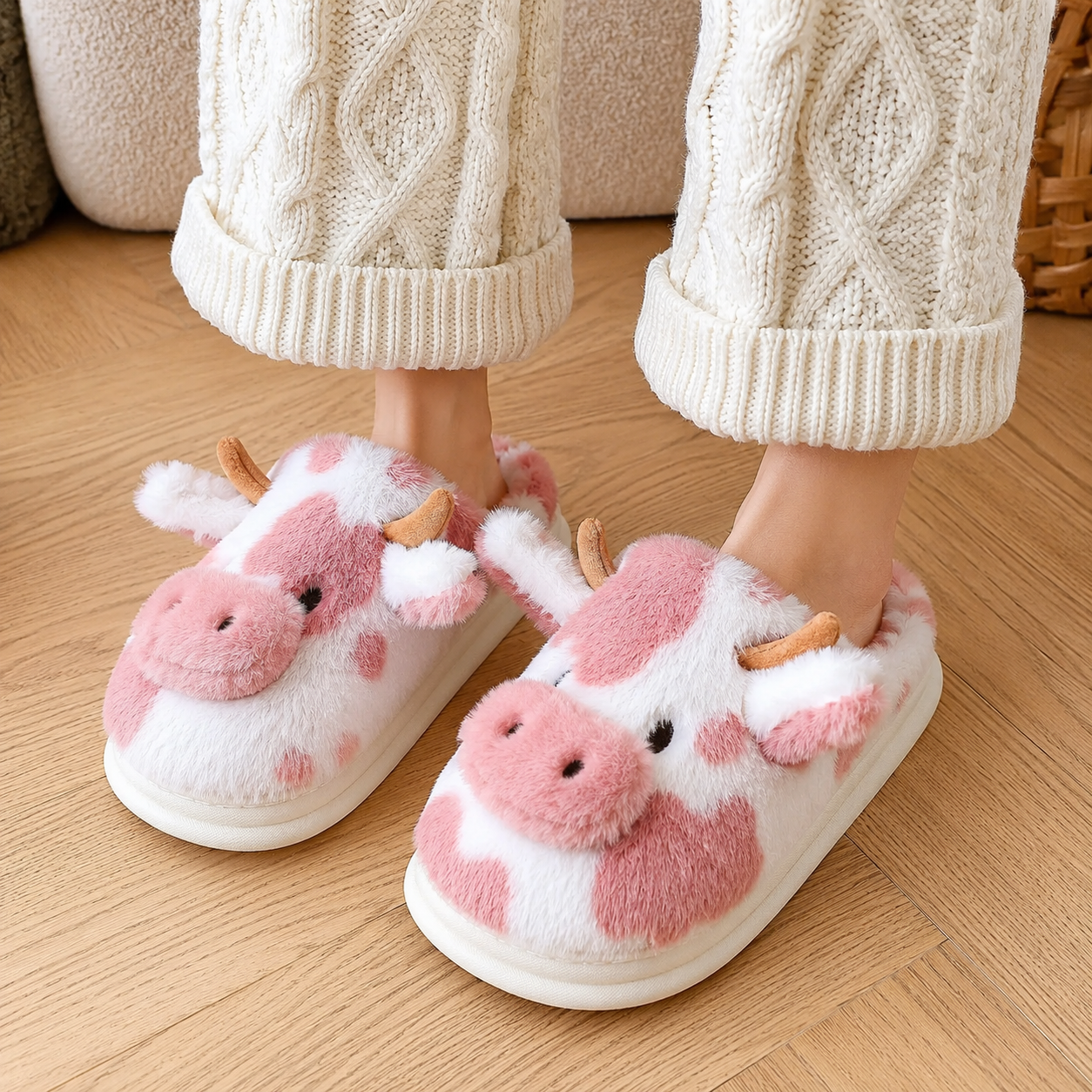 Cartoon Cow Printed Slippers For Casual Wear