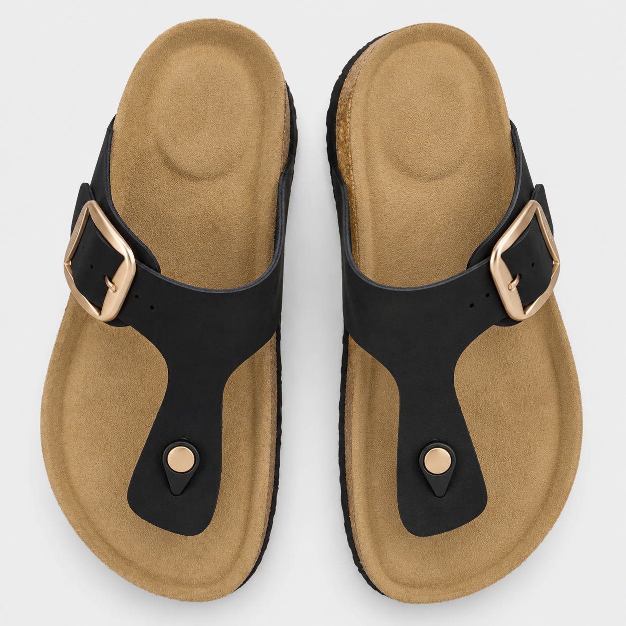 Casual Buckle Slide Sandals with Cushioned Insole and Non Slip Sole for Women