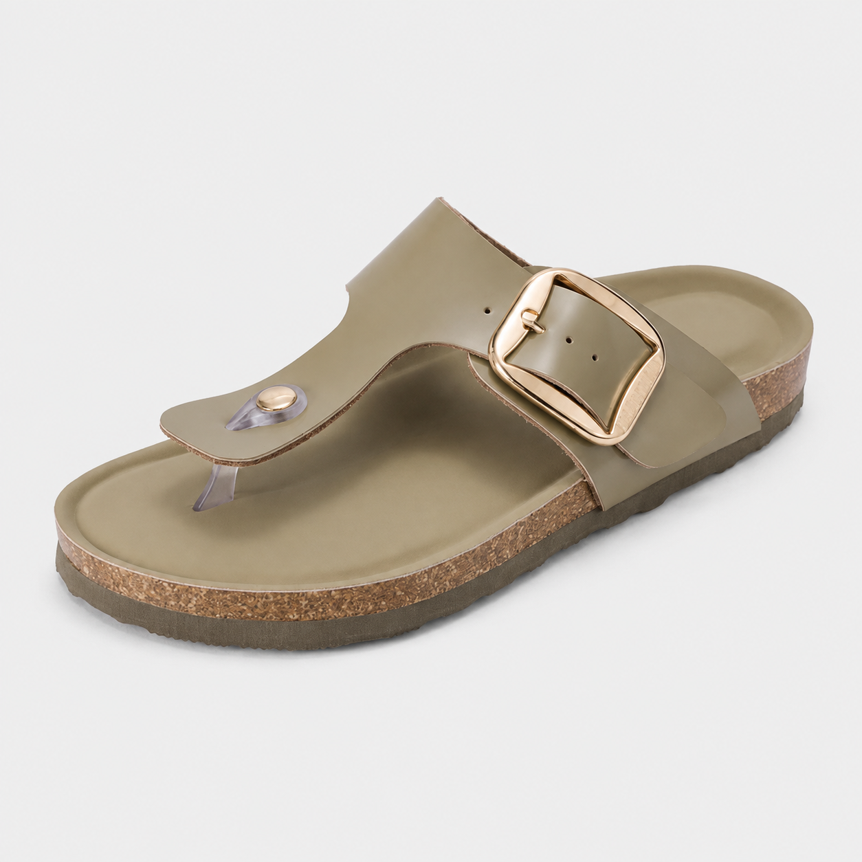 Casual Buckle Slide Sandals with Cushioned Insole and Non Slip Sole for Women