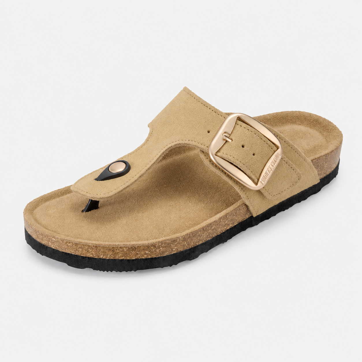 Casual Buckle Slide Sandals with Cushioned Insole and Non Slip Sole for Women