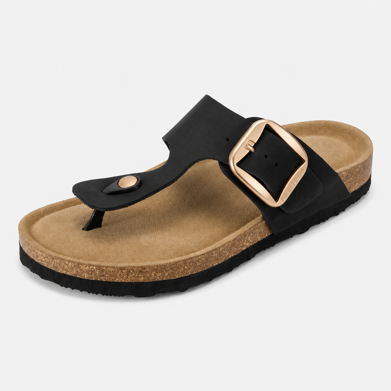 Casual Buckle Slide Sandals with Cushioned Insole and Non Slip Sole for Women