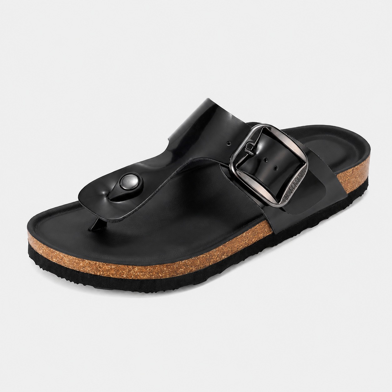Casual Buckle Slide Sandals with Cushioned Insole and Non Slip Sole for Women