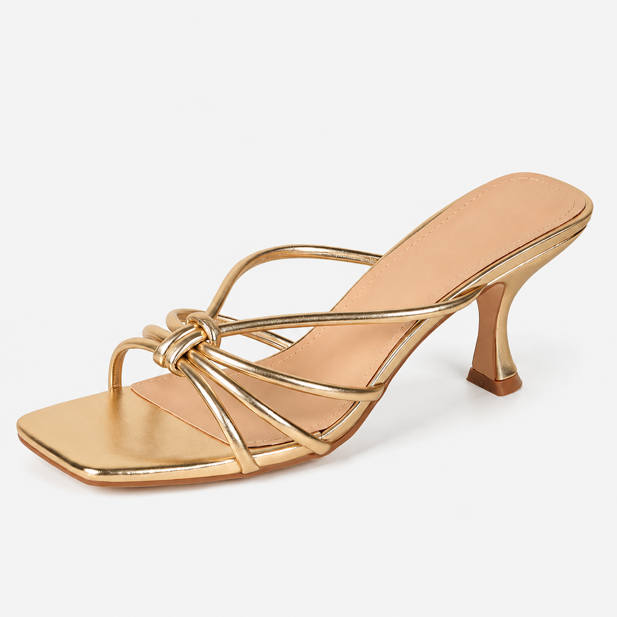 Strappy Knotted Sandals with Cushioned Design for Party and Summer Wear for Women