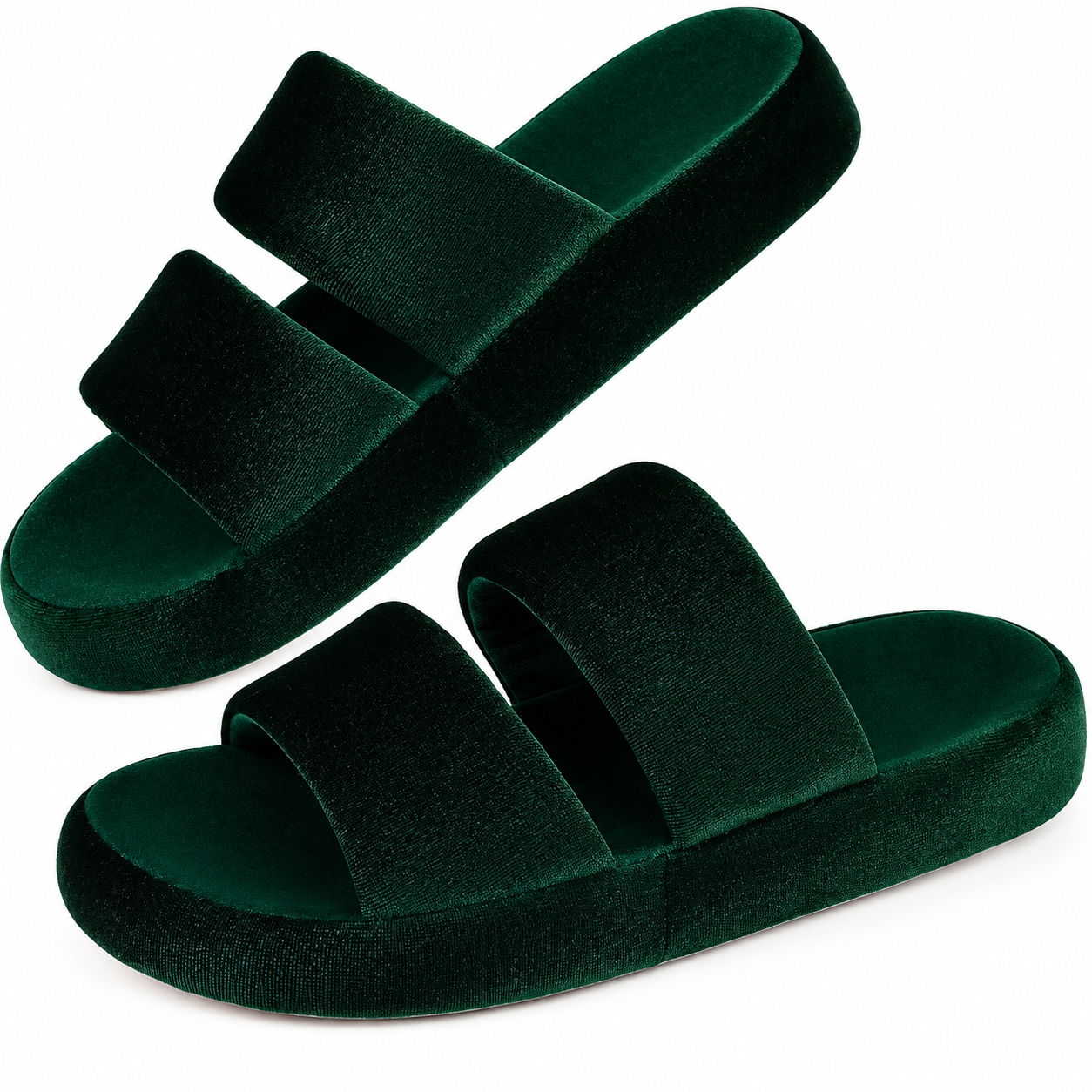 Memory Foam Dual Strap Lightweight Slide Sandals For Women