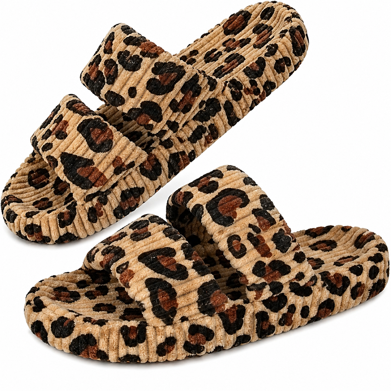 Memory Foam Dual Strap Lightweight Slide Sandals For Women