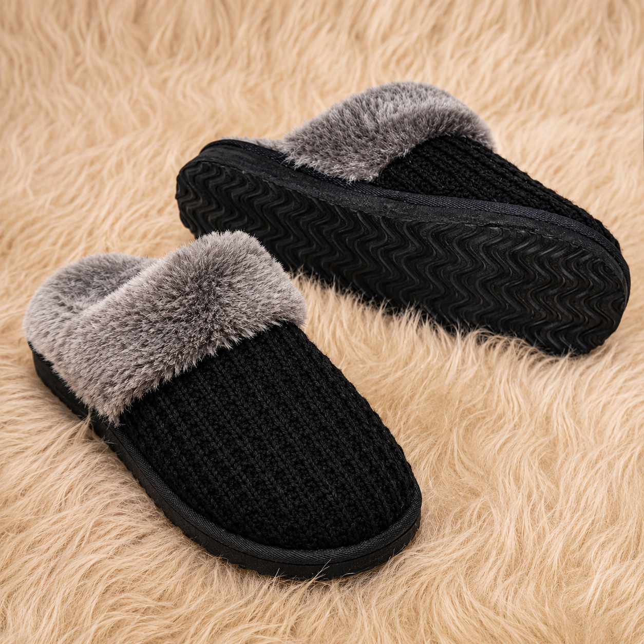 Cozy Indoor Fuzzy Memory Foam Slippers For Women