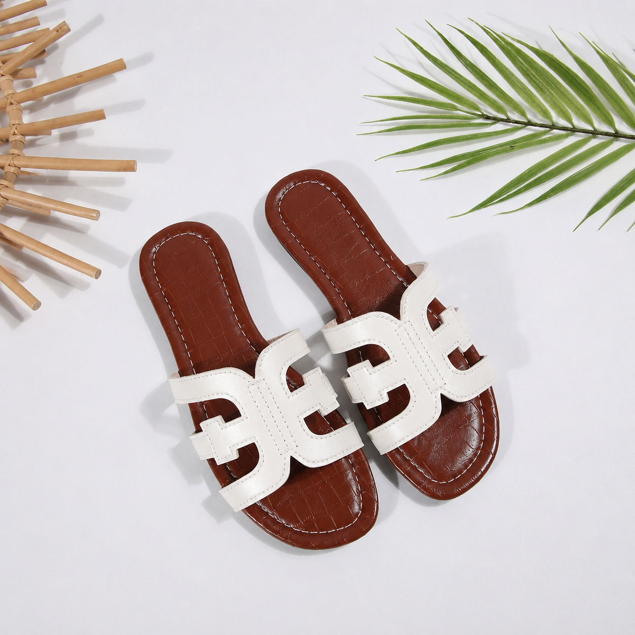 Summer Lightweight Mule Sandals with Slip On Flat Sole for Women
