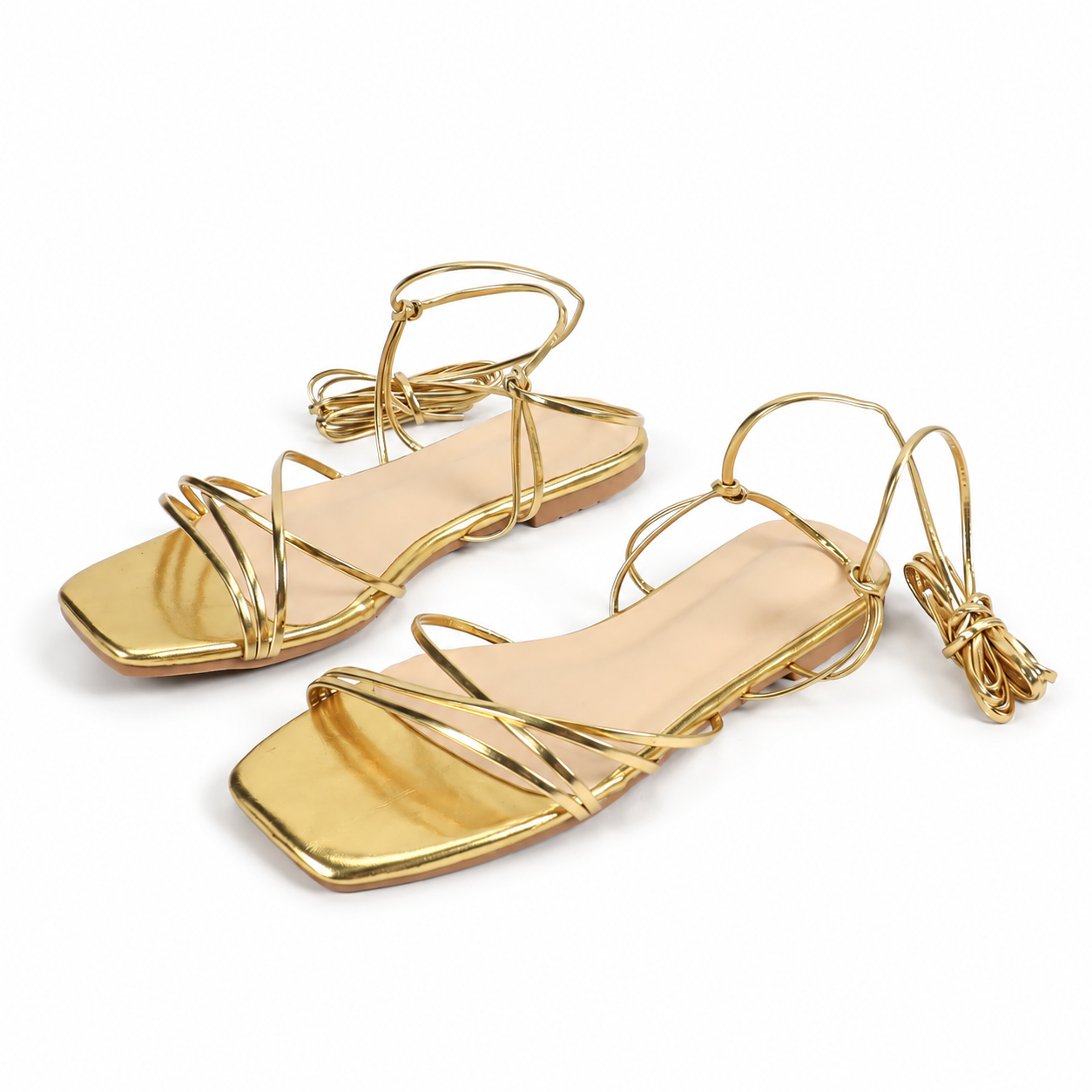 Casual Minimalist Beach Flat Tie Sandals For Women