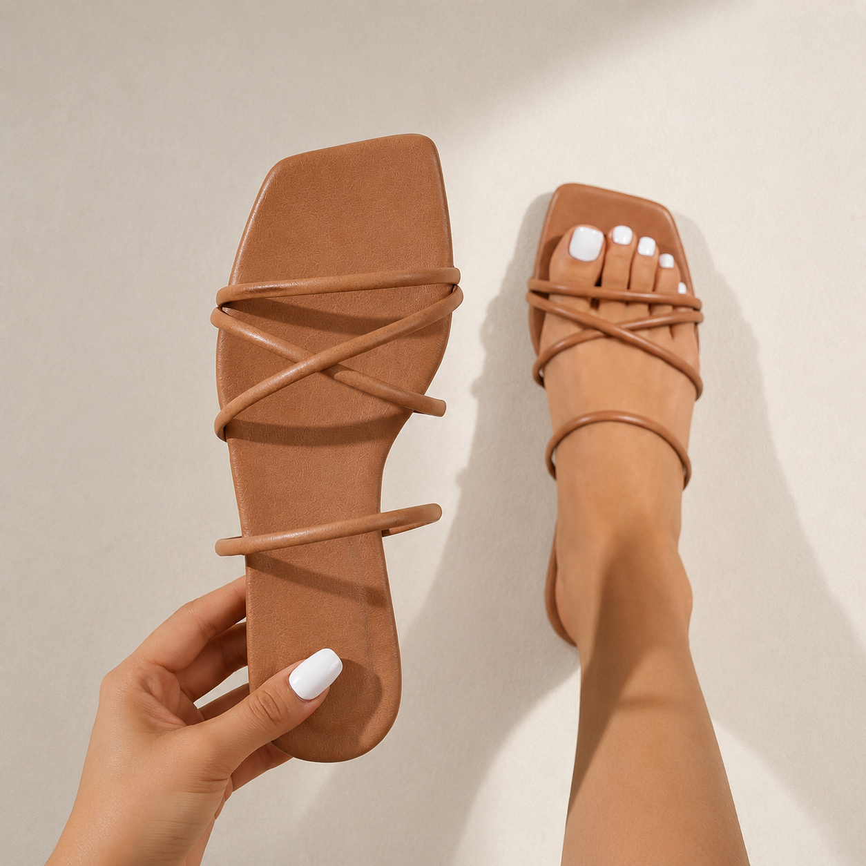 Casual Vacation Style Multi Strap Slide Slippers For Women
