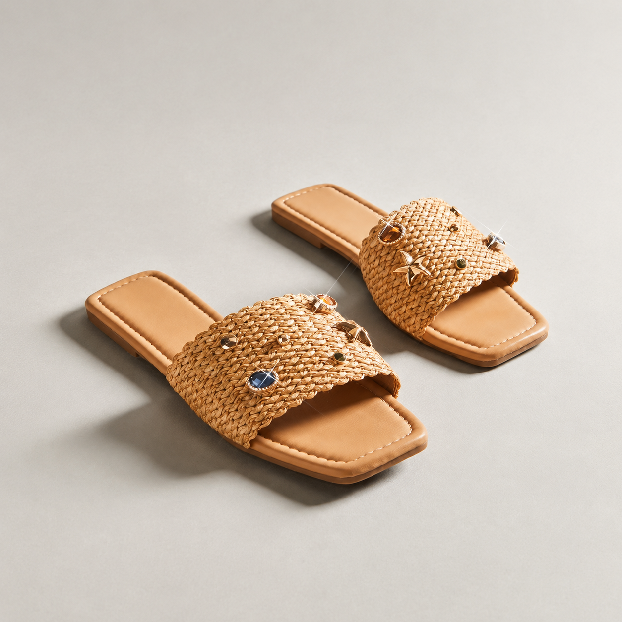 Glamorous Shell Decor Slip On Summer Sandals For Women