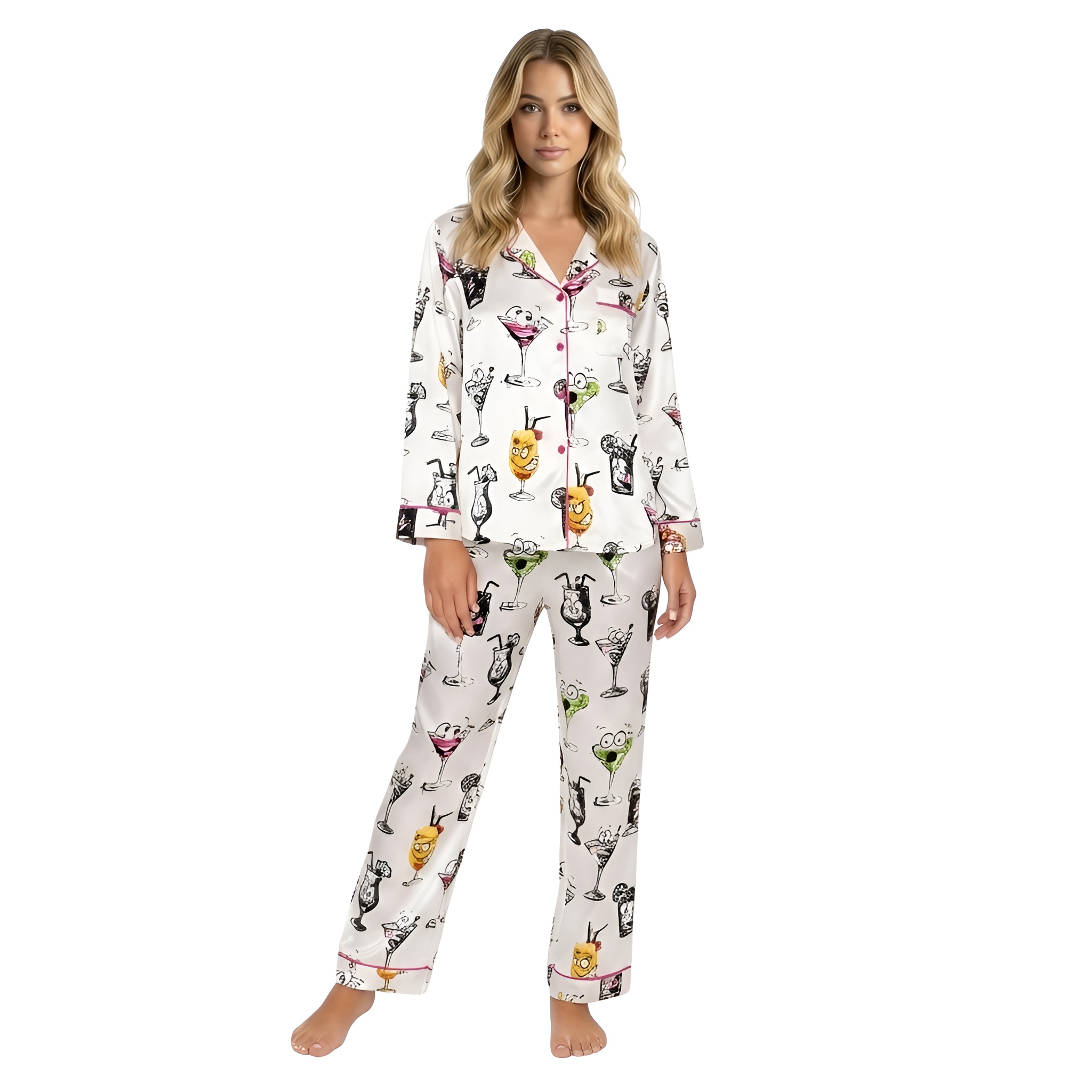 Fun Glass Character Prints Pajama Set