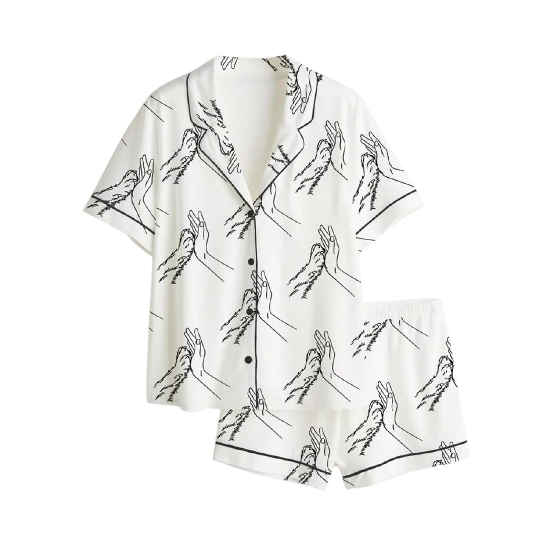 Artistic Design Printed Sleepwear Pajamas Set