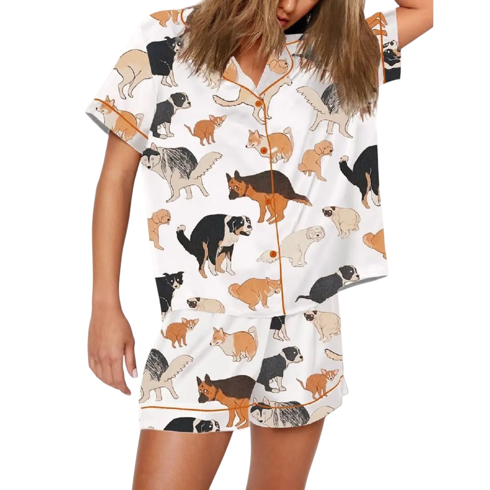 Funny Dog Pooping Design Pajama Set