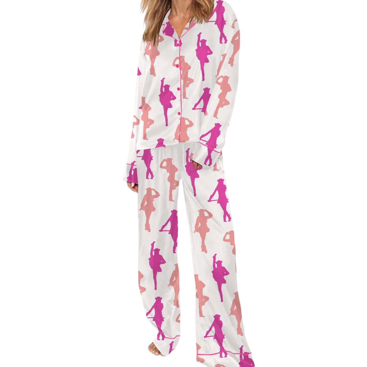 Stylish Drill Dance Silky Pajama Set