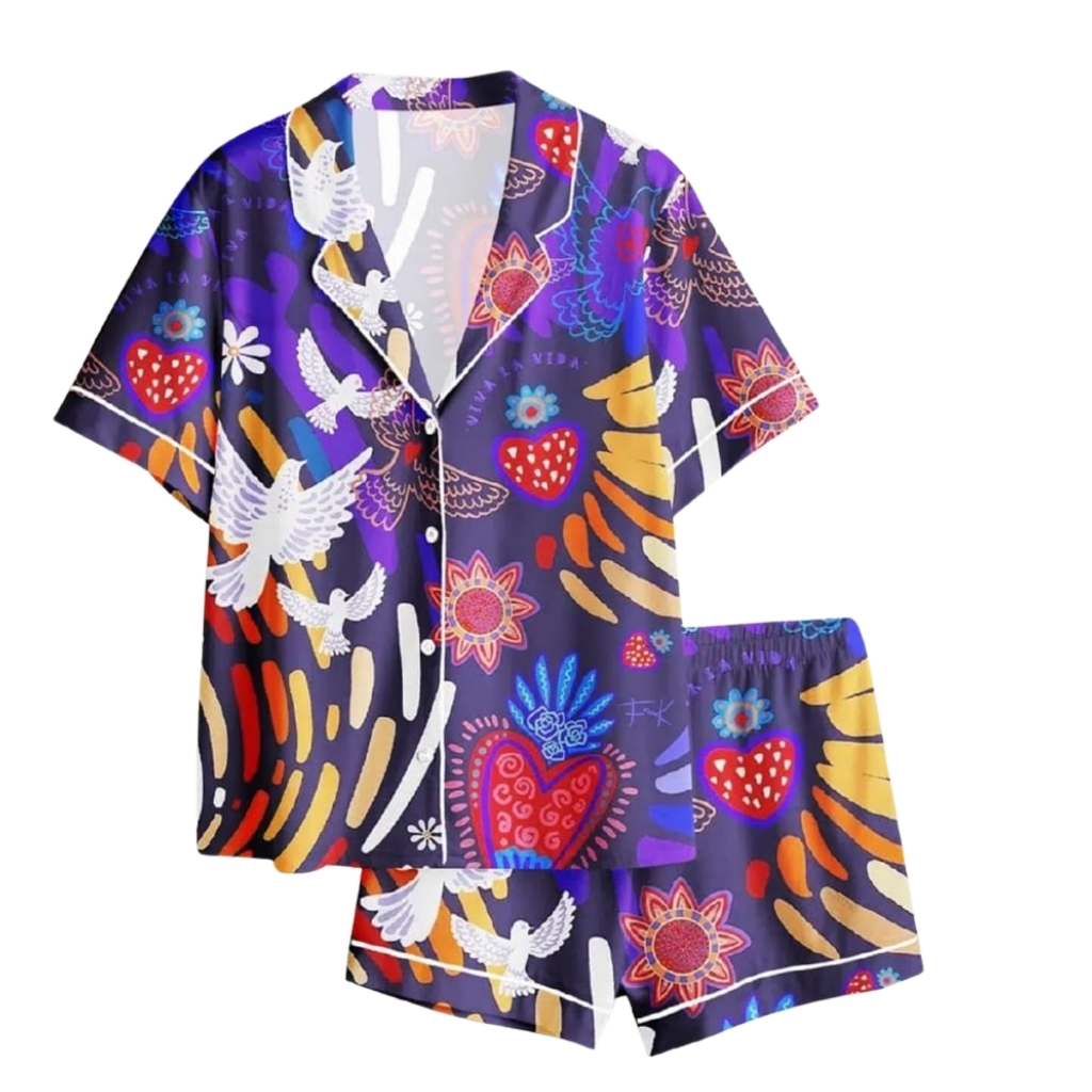 Floral Viva La Vida Inspired Pajama Set For Women