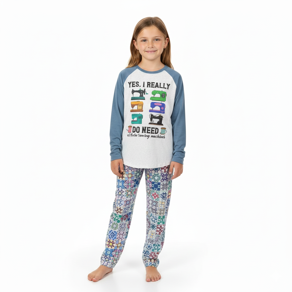 Sewing Machine Lounge Pajama Set For Women