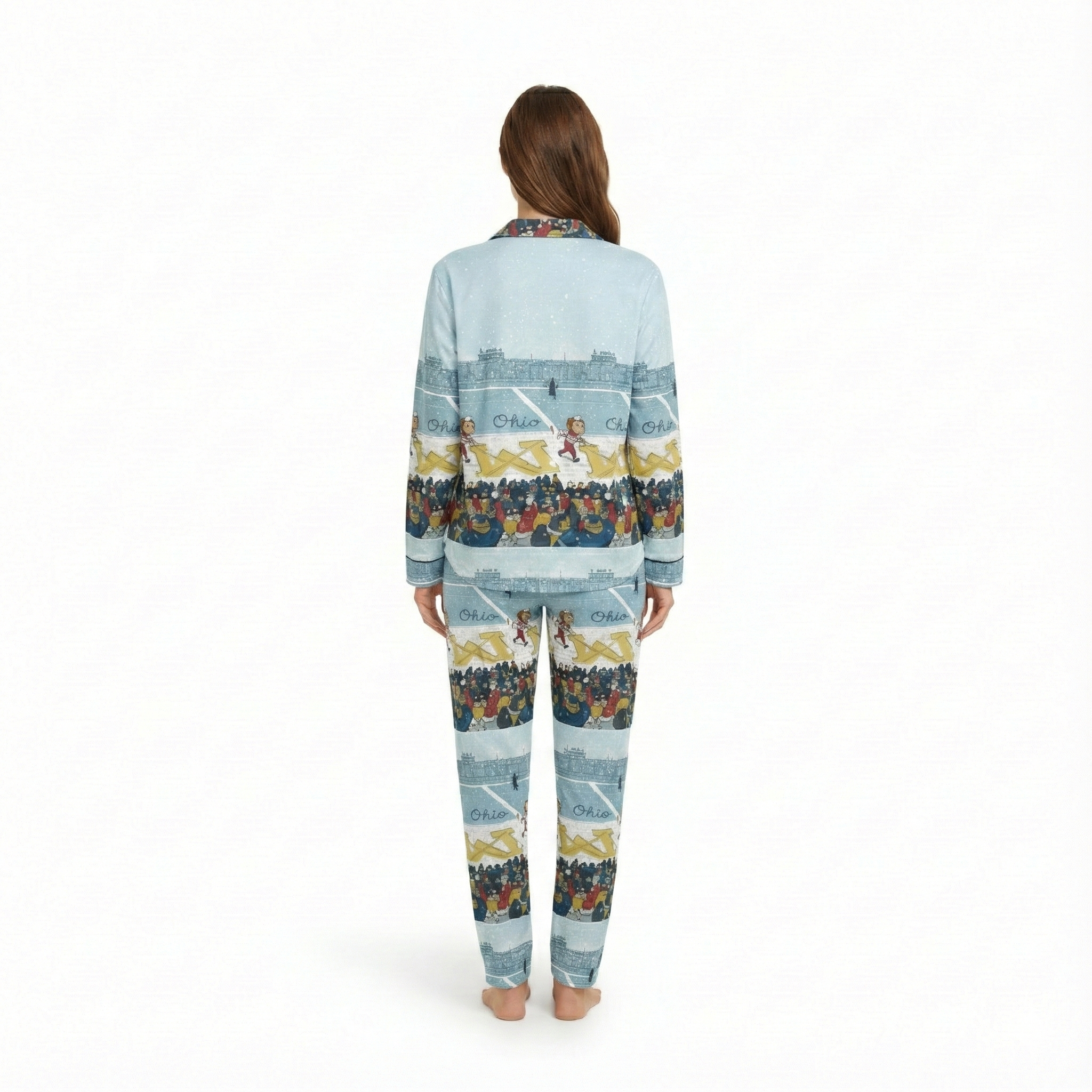 Ohio Vs Michigan Rivalry Erase The M Printed Pajamas Set