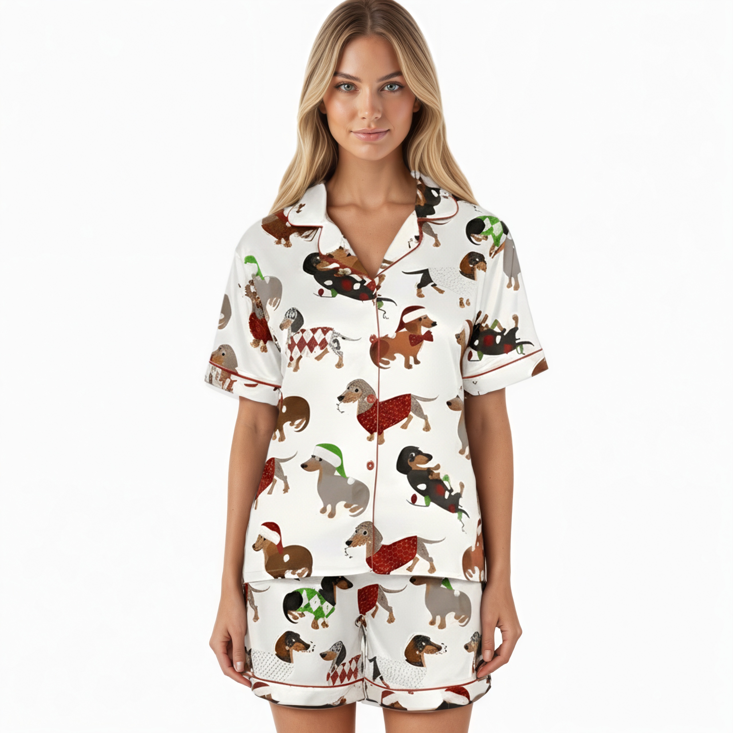 Christmas Funny Dachshund Themed Pajama Set