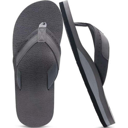 Leather Slip On Sandals With Cushioned Sole For Arch Support