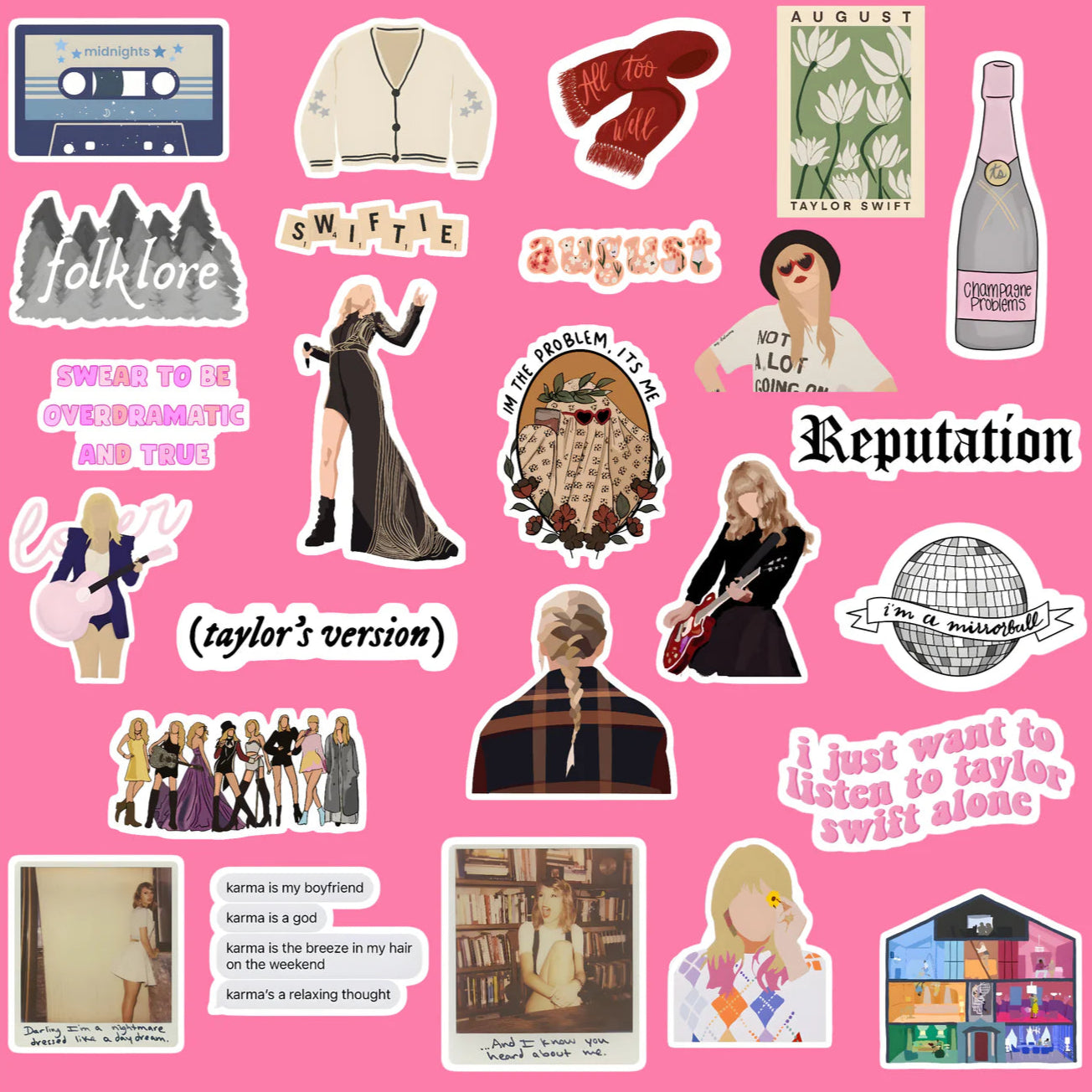 Iconic Singer Swifty Sticker Bundle 50 Pack For Laptops And Notebooks
