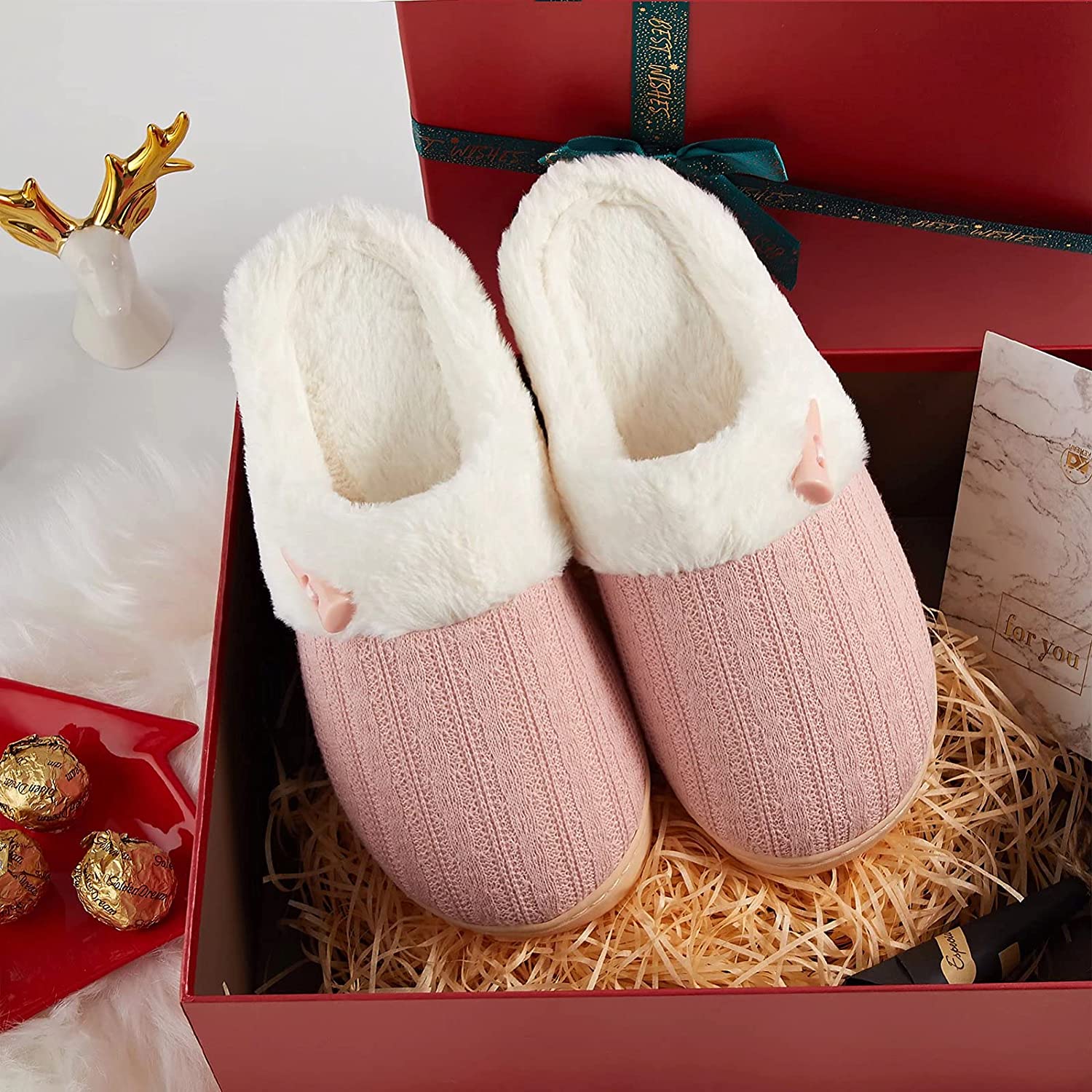 Slip On Fuzzy Memory Foam Slippers