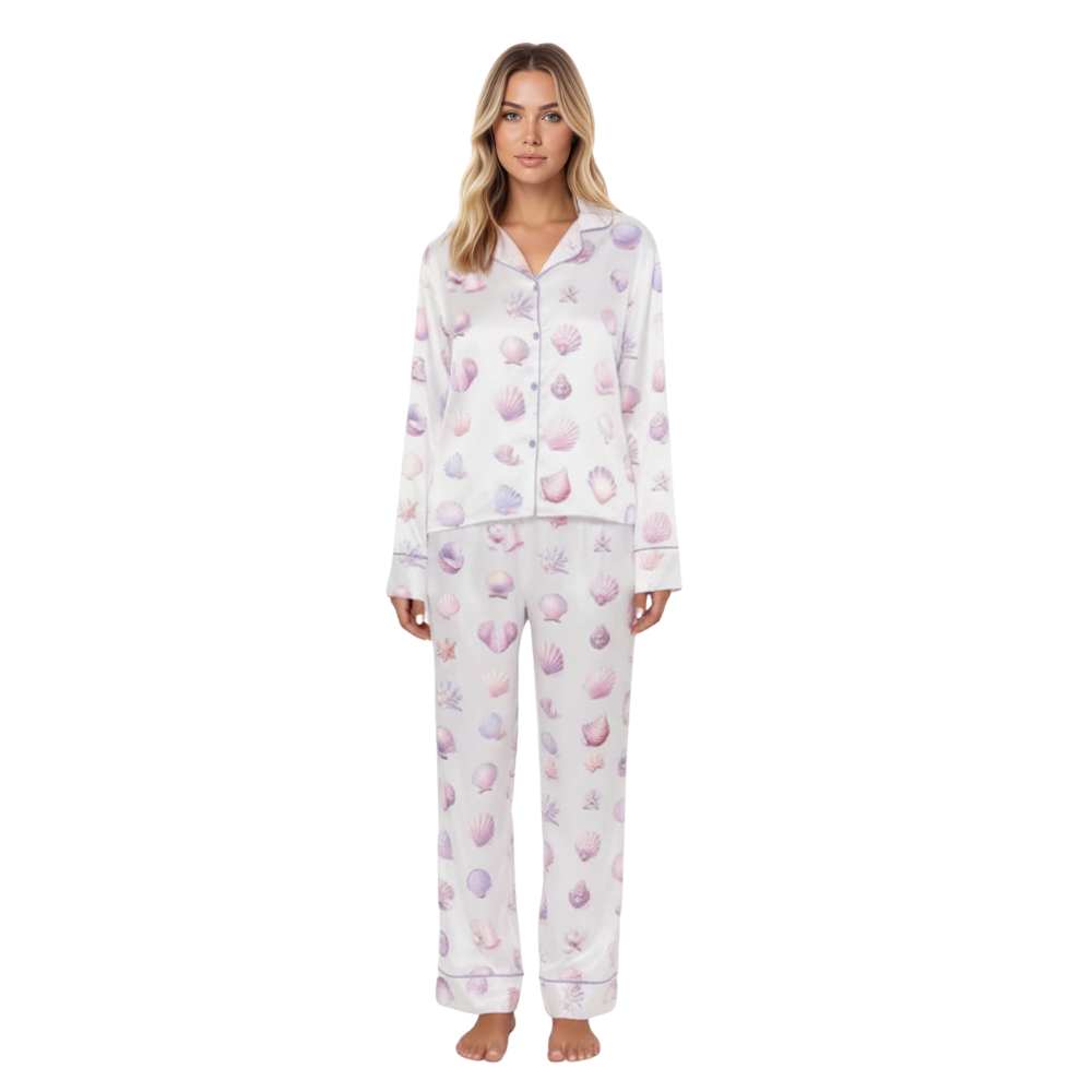 Ocean Shells Valentine Day Gift Art Print Pajama Set
