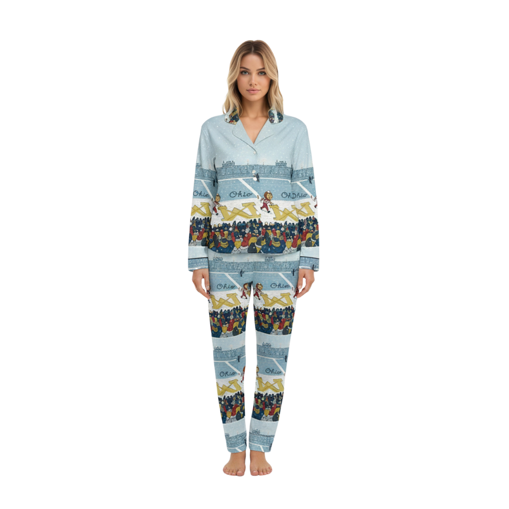 Ohio Vs Michigan Rivalry Erase The M Printed Pajamas Set