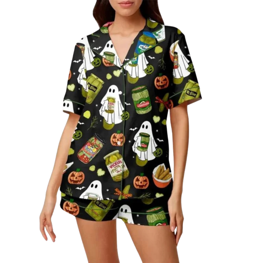 Pickle Halloween Printed Pajama Set