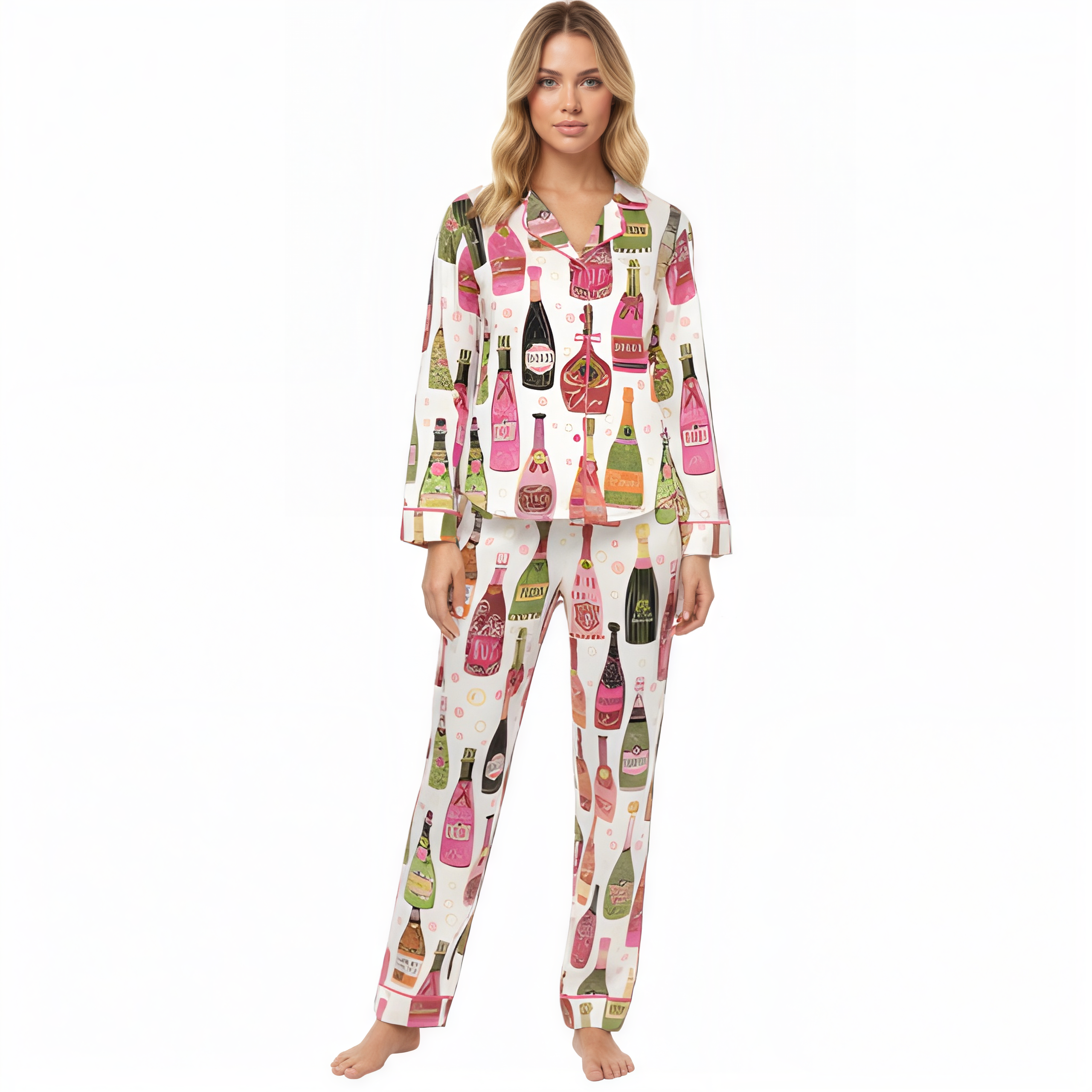 Classic Bottle Design Pajama Lounge Set