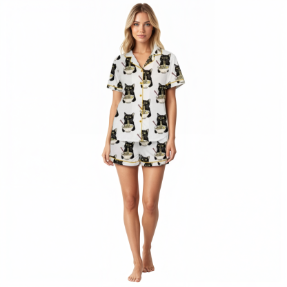 Noodle Cat Printed Pajama Set