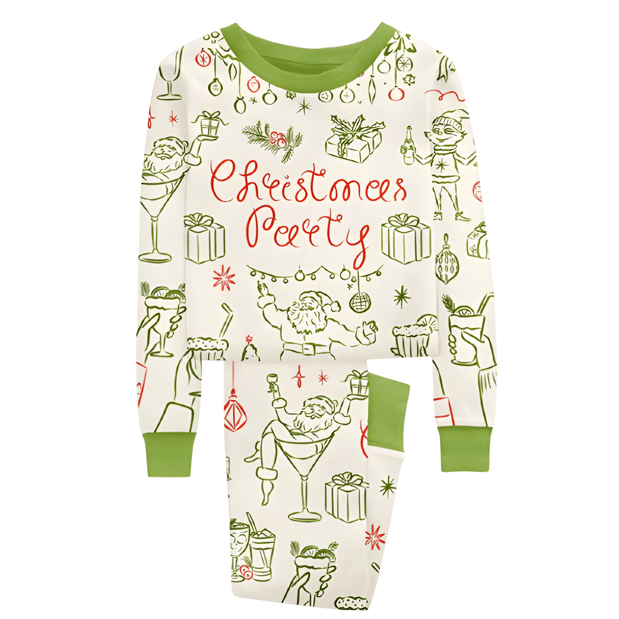 Christmas Party Art Print Pajama Set