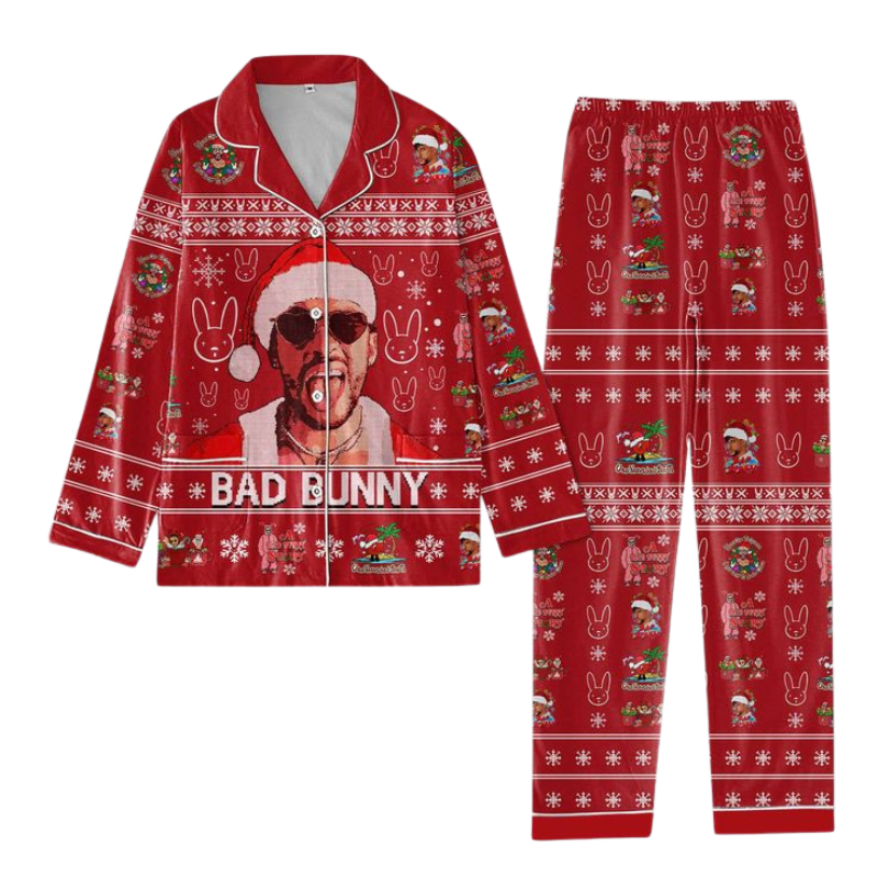 Christmas Bad Bunny Pajamas Set