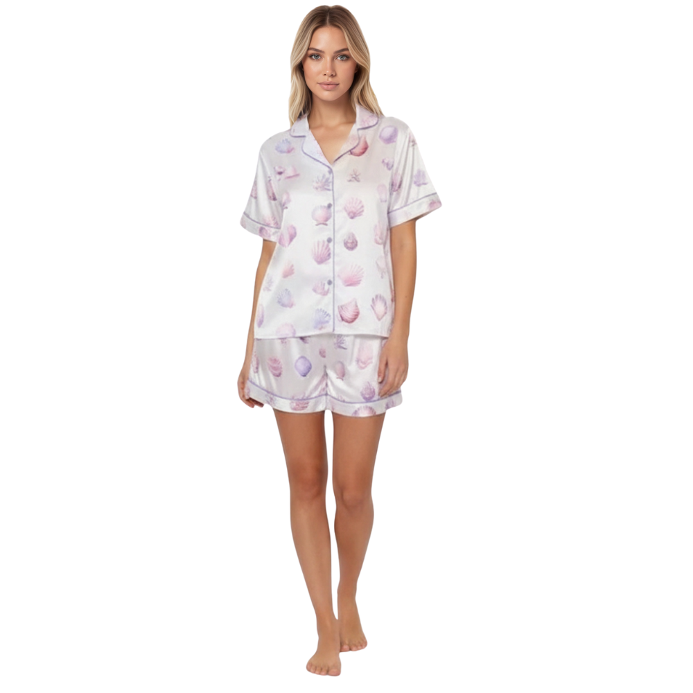Ocean Shells Valentine Day Gift Art Print Pajama Set