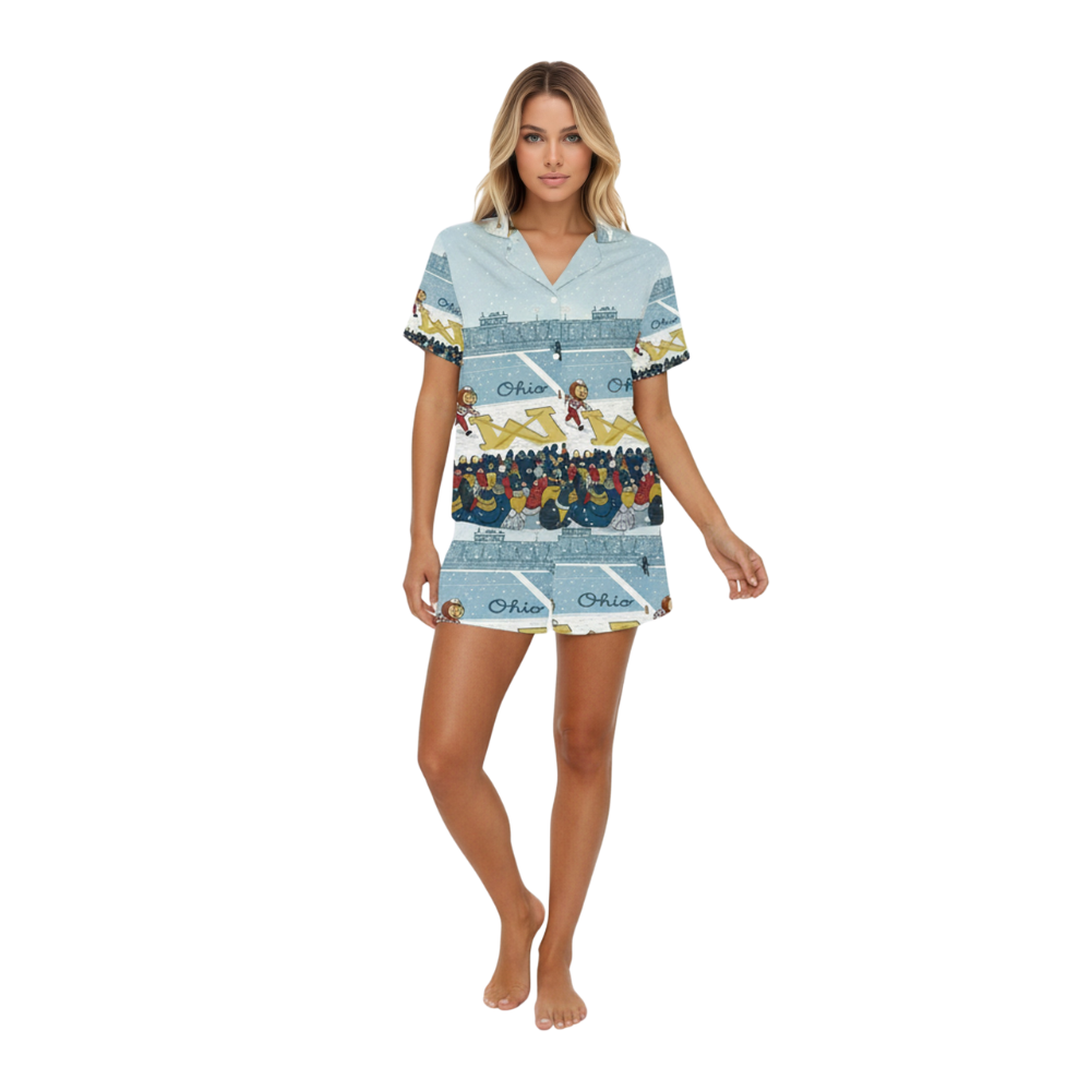 Ohio Vs Michigan Rivalry Erase The M Printed Pajamas Set