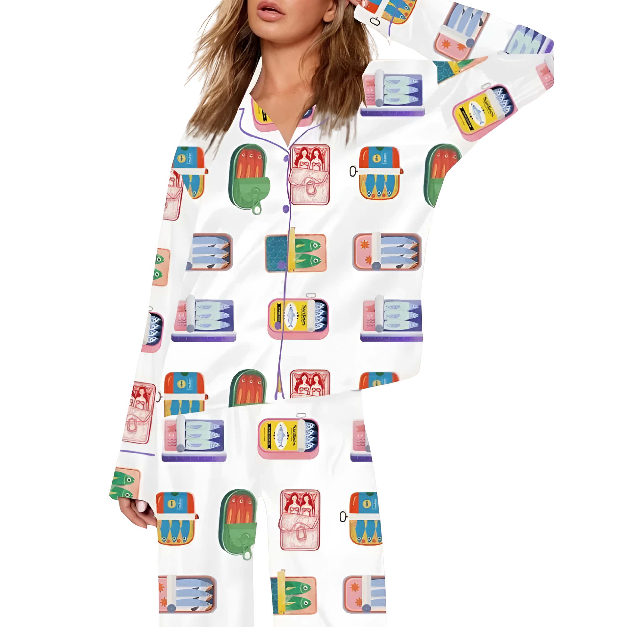 Sardine Print Pajama Matching Set