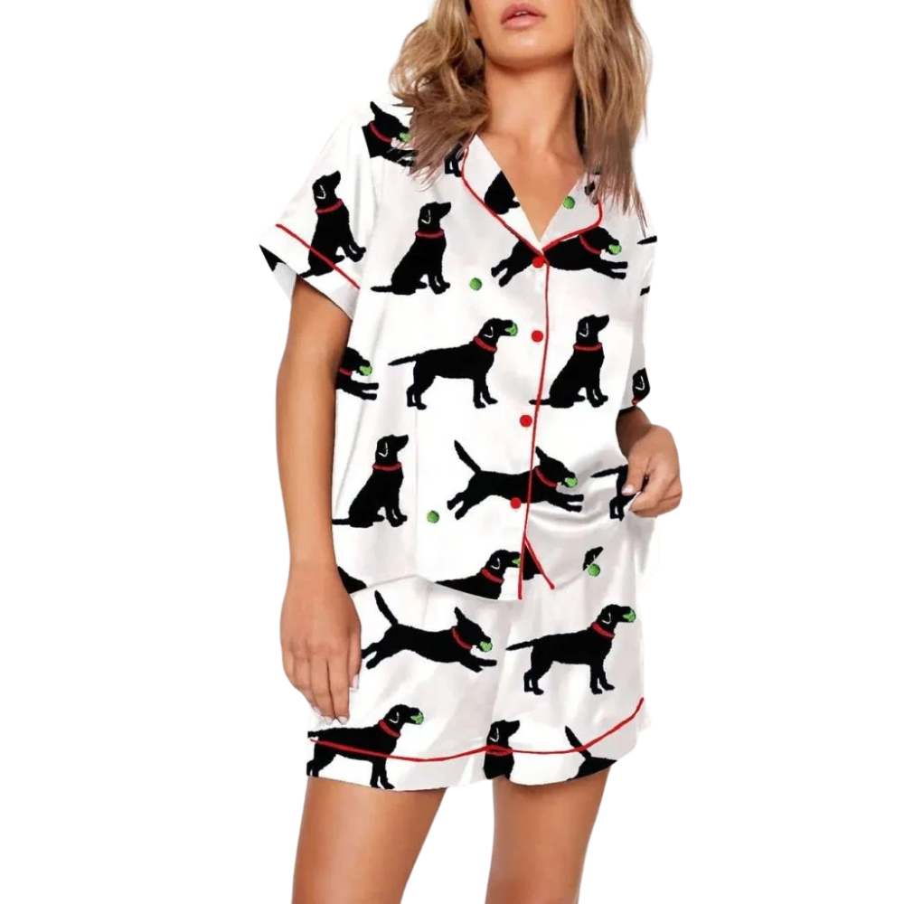 Lab With Ball Printed Pajama Set