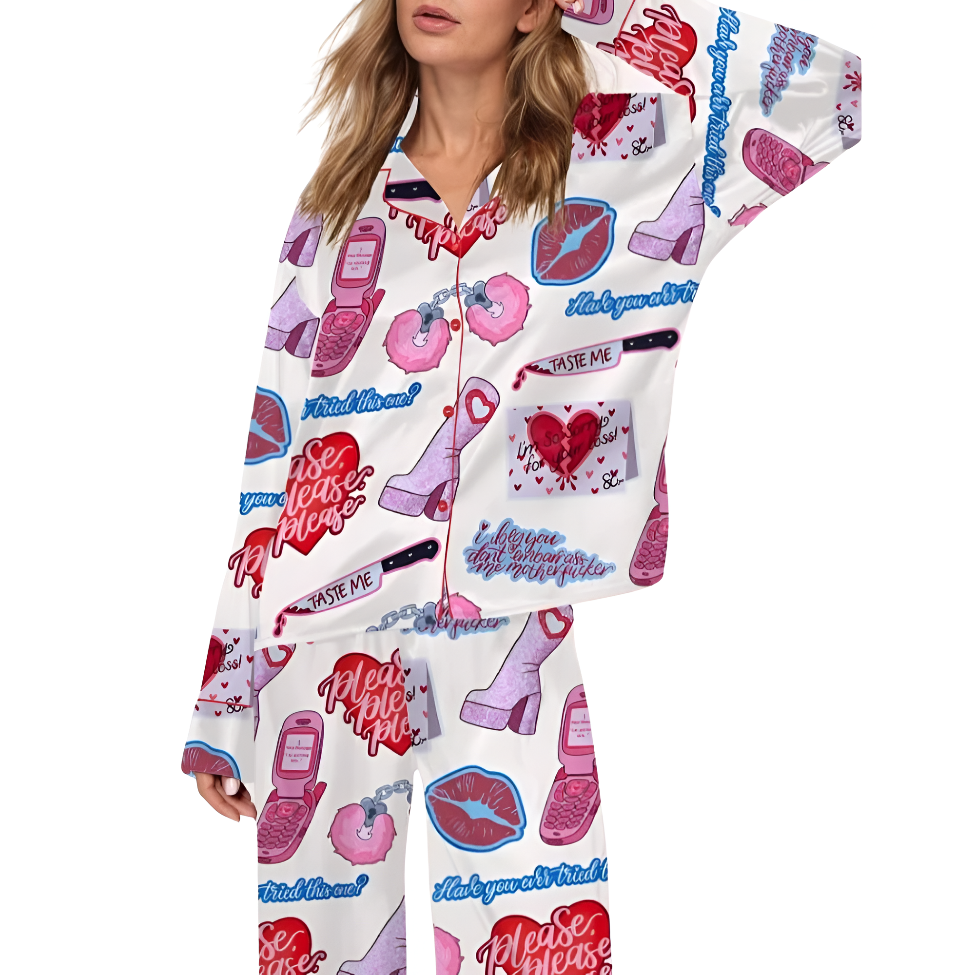 Pop Art Graphic Print Pajama Set