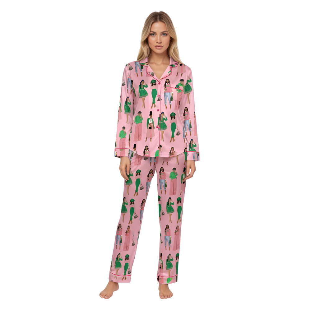 Sisterhood Inspired Pattern Pajama Set