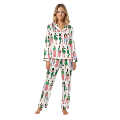 Sisterhood Inspired Pattern Pajama Set