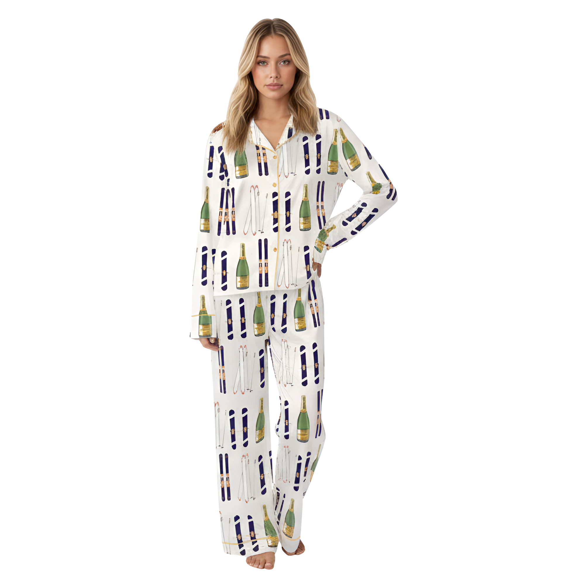 Apres Ski Bottle Snowboard Pajama Set