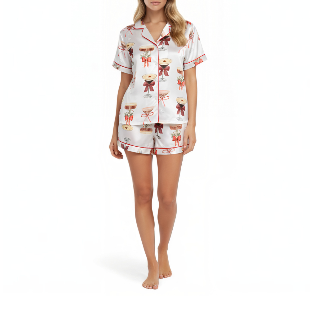 Espresso Martini Art Christmas Pajama Set