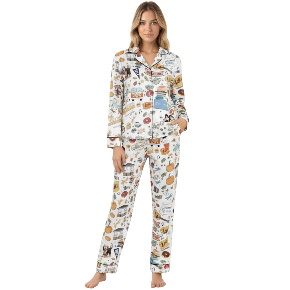 Autumn Vibes Themed Pajama Set