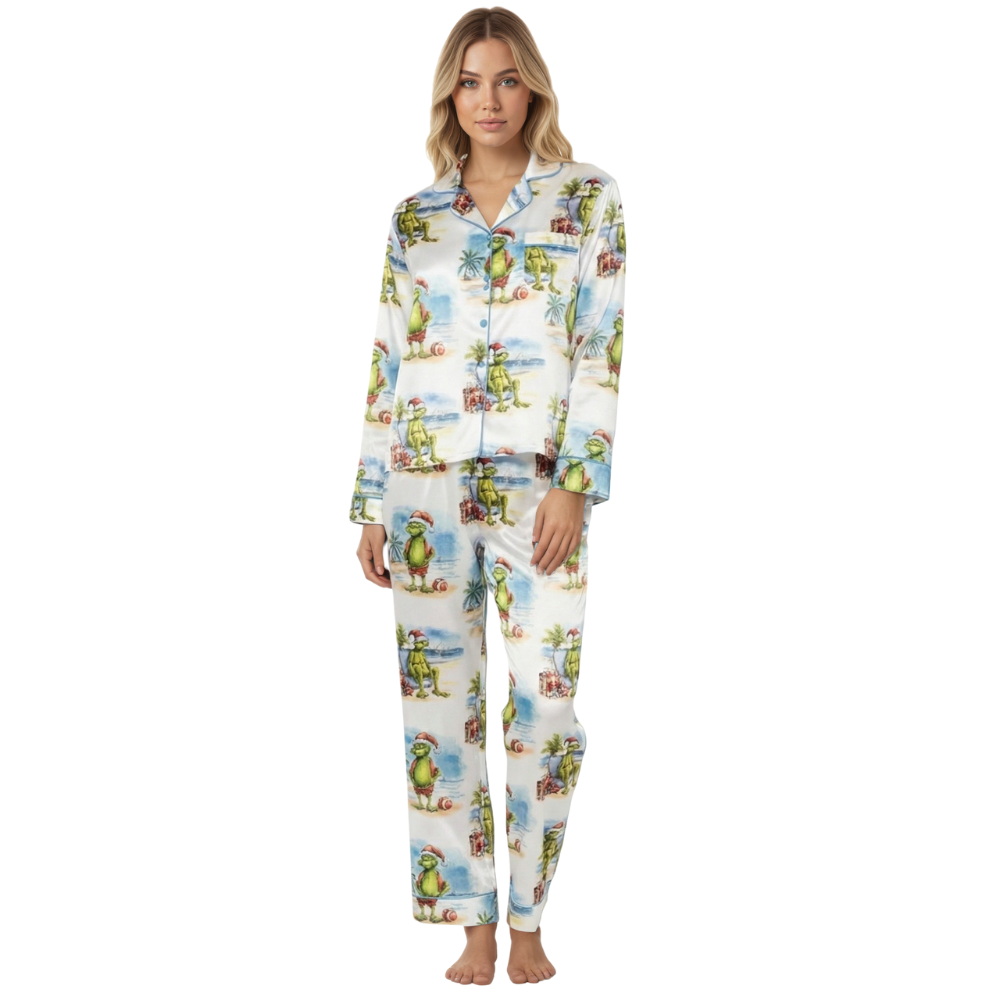 Hawaii Vacation Christmas Jack Art Print Pajama Set