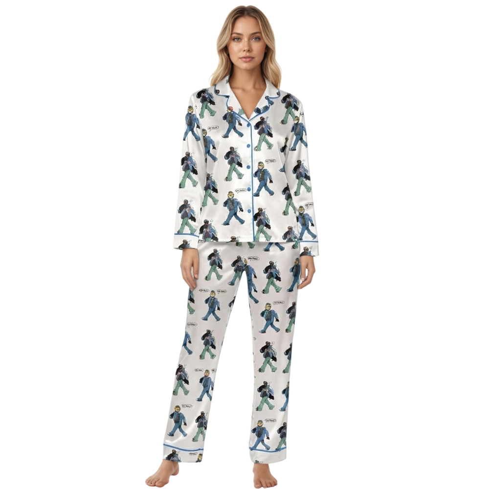 Modern Music Inspired Graphic Print Pajama Set