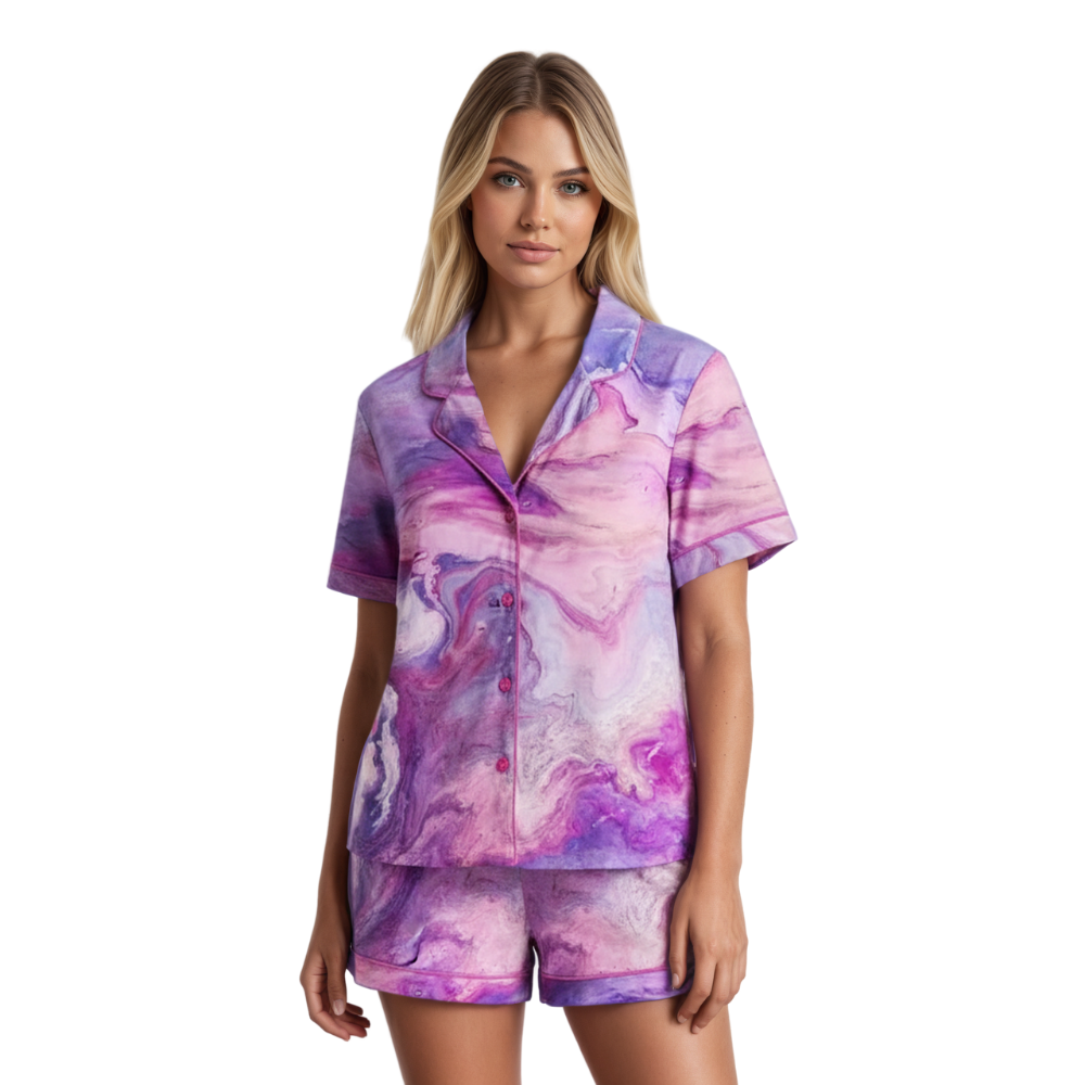 Marble Design Pajama Set For Women