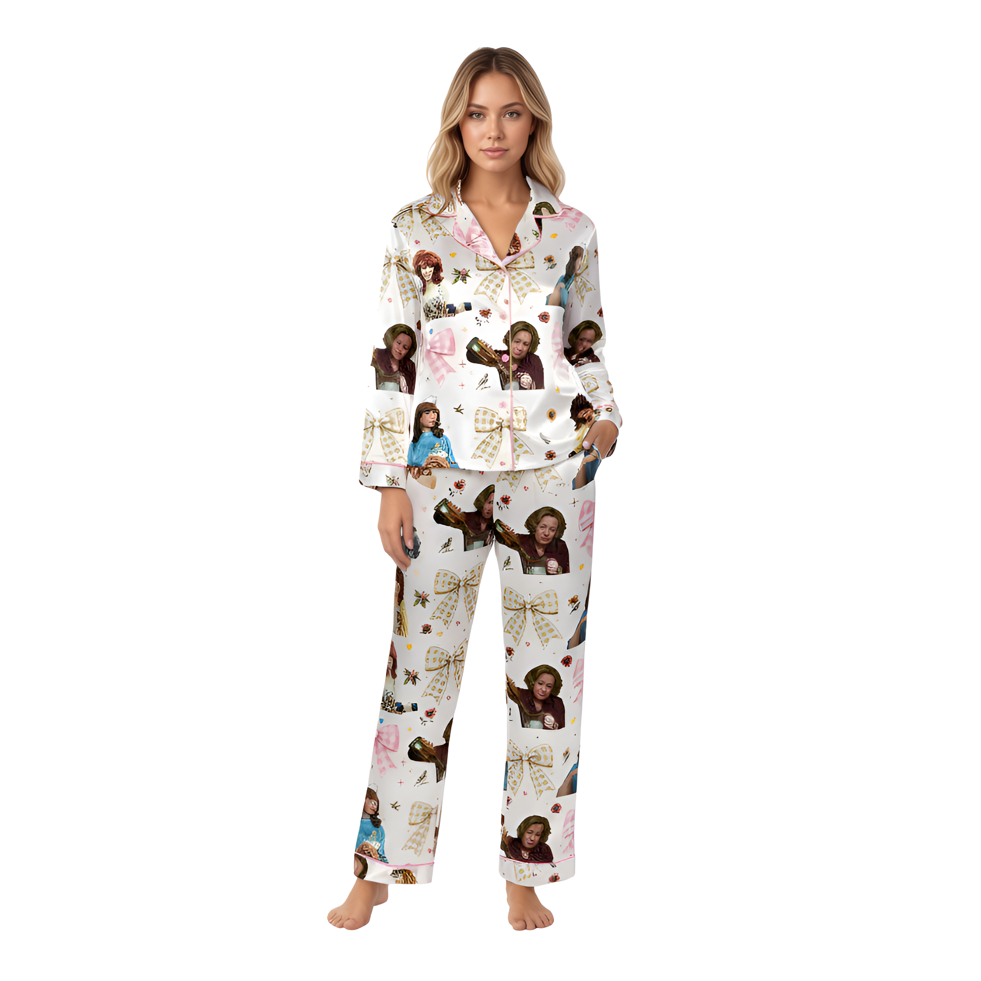 90s Inspired Retro Themed Mom Printed Pajama Set