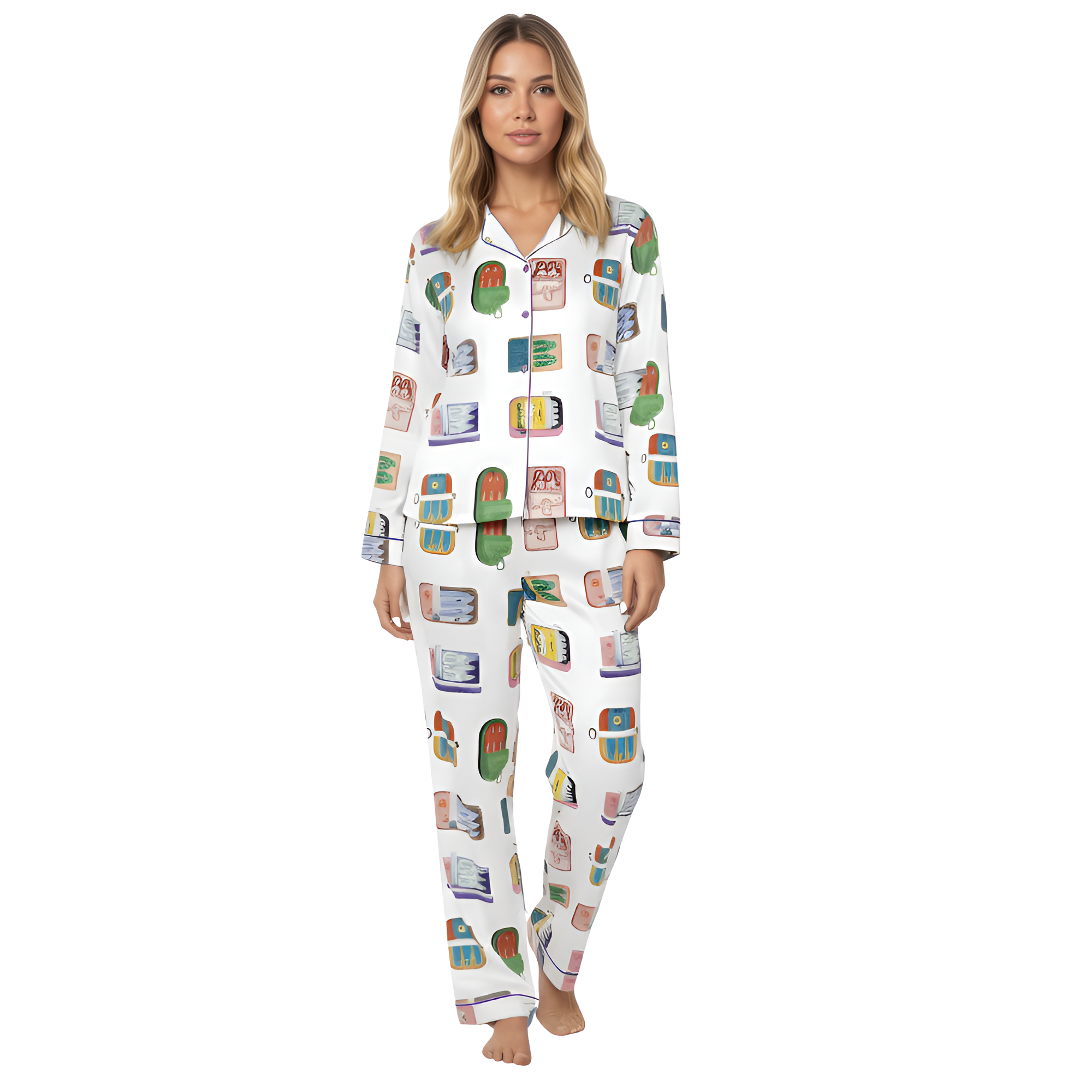 Sardine Print Pajama Matching Set