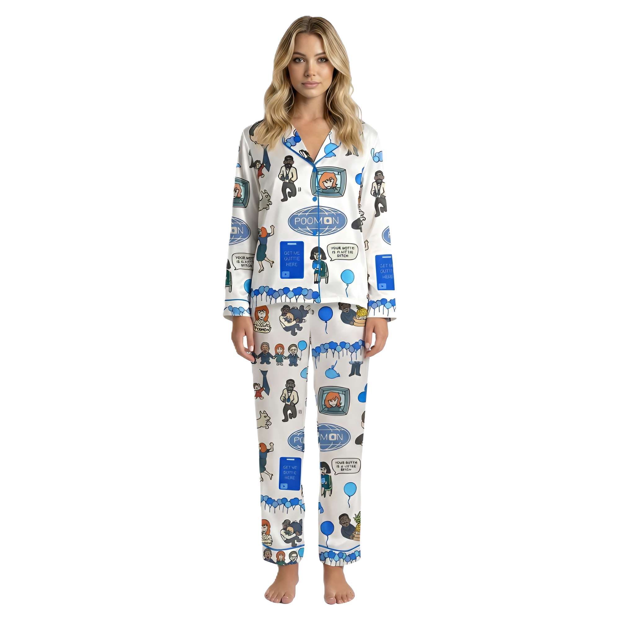 Office Scene Graphic Pajama Matching Set