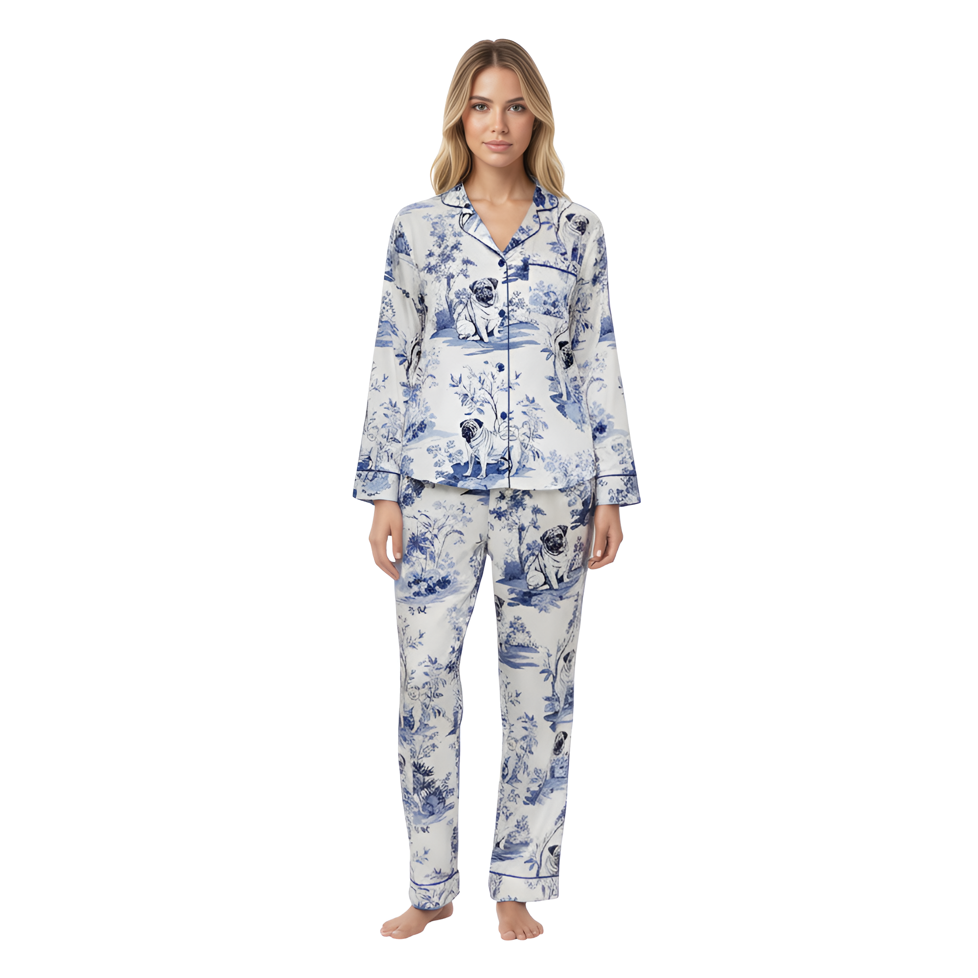 Pug Print Pajama Set