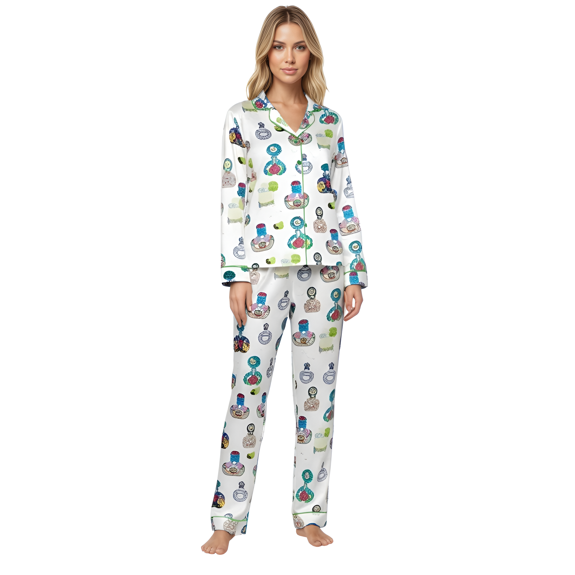  Glass Design Pajama Set For Women